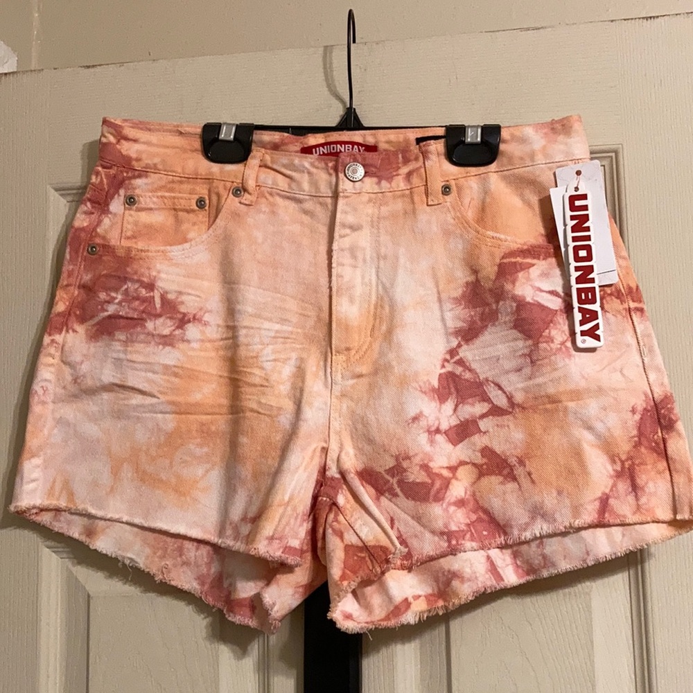 Unionbay Callie High rise tie dye shorts